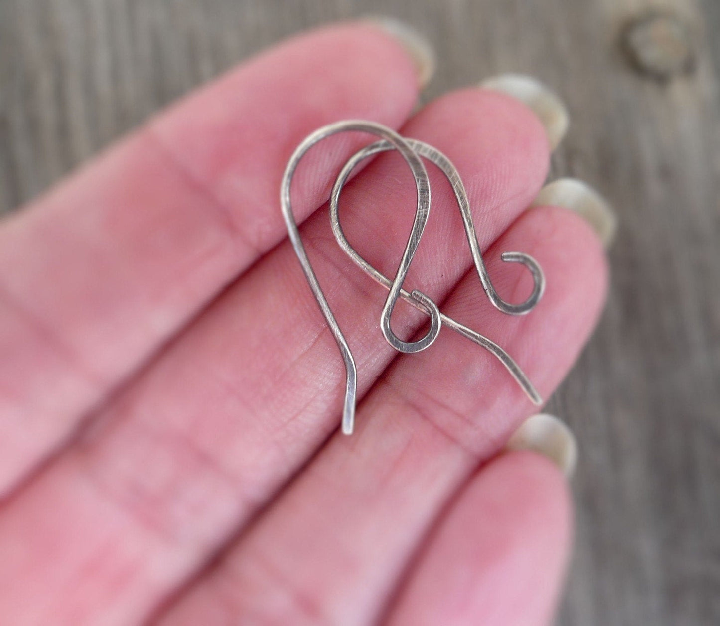 Solitaire Sterling Silver Earwires - Handmade. Oxidized and polished. Made to Order