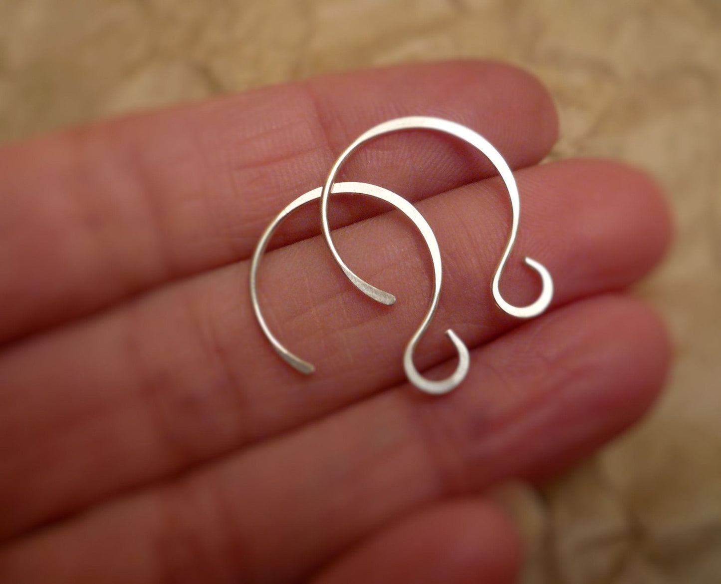 12 Pairs of my Large Solitude Sterling Silver Earwires - Handmade. Handforged