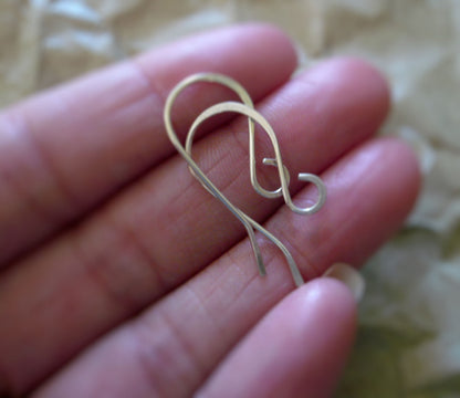 Sample Pack 4 pairs of my Sterling Silver Earwires - Handmade. Handforged. Shiny Finish. Made to Order
