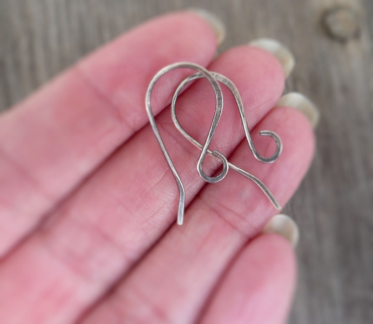 Solitaire Sterling Silver Earwires - Handmade. Heavily Oxidized