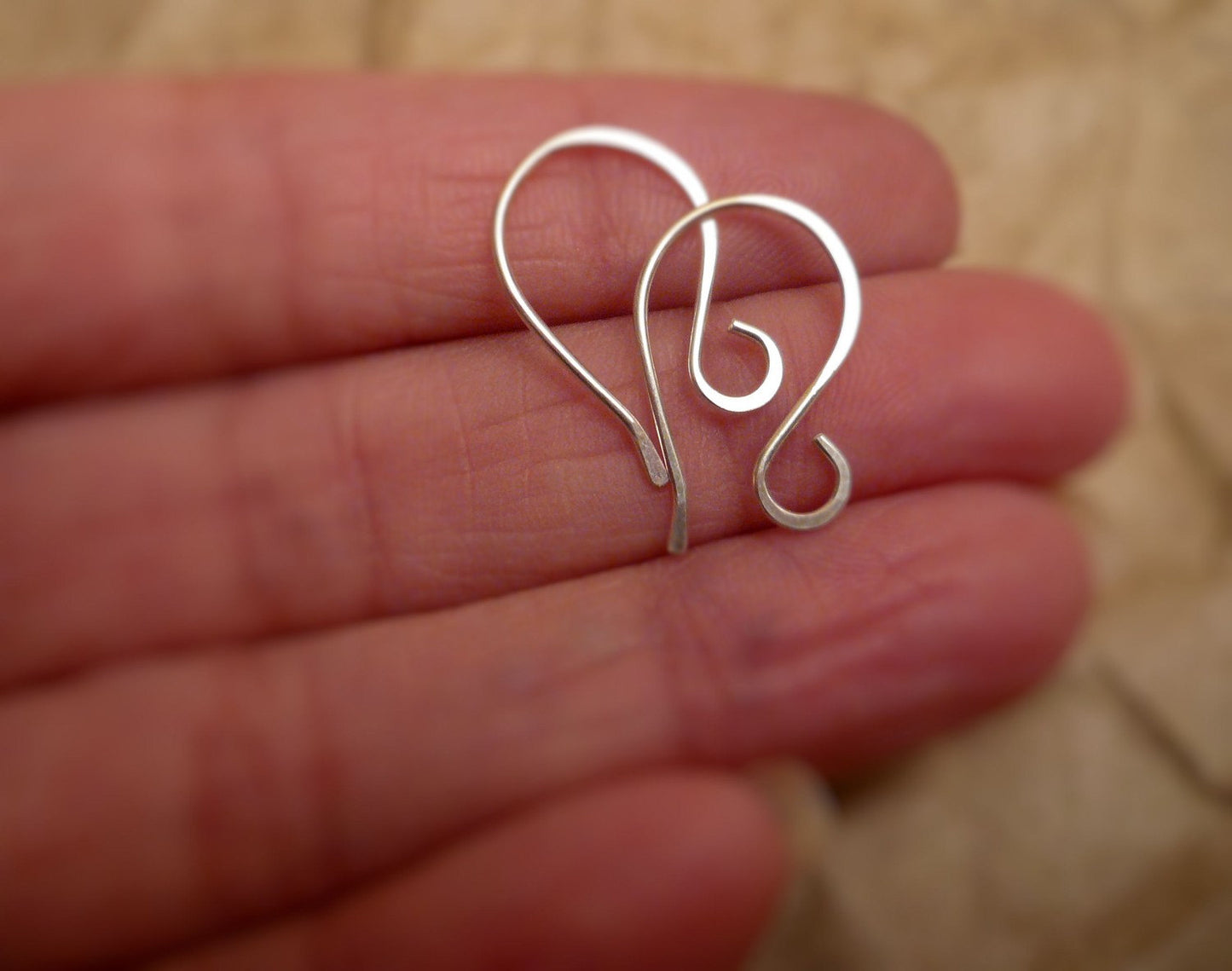 Twinkle Sterling Silver Earwires - Handmade. Handforged. Heavily Oxidized