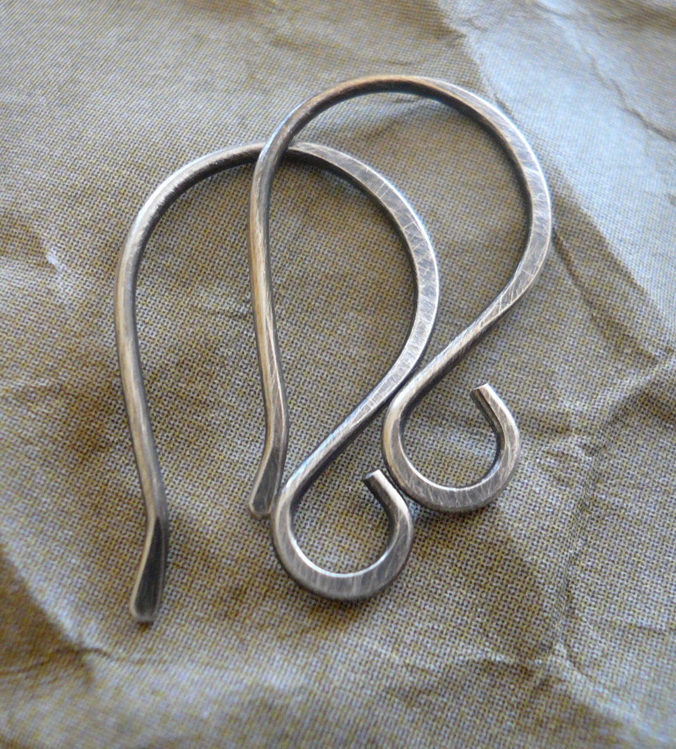 Twinkle Sterling Silver Earwires - Handmade. Handforged. Oxidized and polished