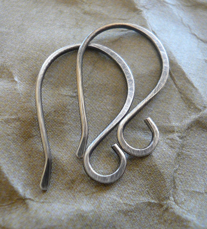 Twinkle Sterling Silver Earwires - Handmade. Handforged. Oxidized and polished
