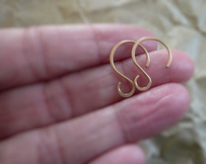 Solitude 14kt Goldfill Earwires - Handmade. Handforged