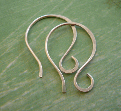 Large Twinkle Sterling Silver Earwires - Handmade. Handforged