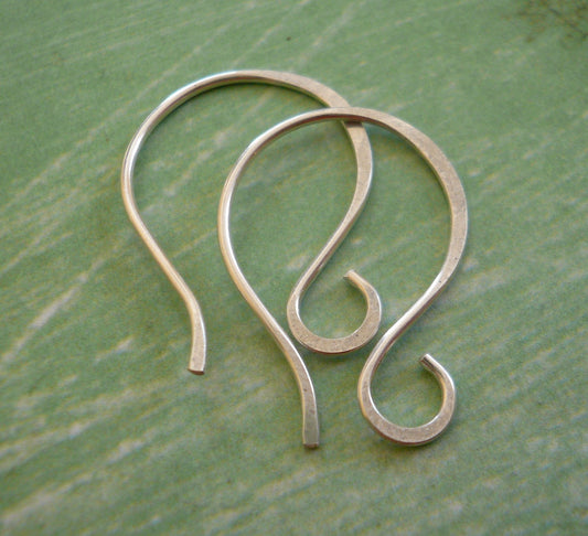 Large Twinkle Sterling Silver Earwires - Handmade. Handforged