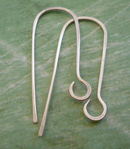 Minimalist Sterling Silver Earwires - Handmade. Handforged. Shiny Finish