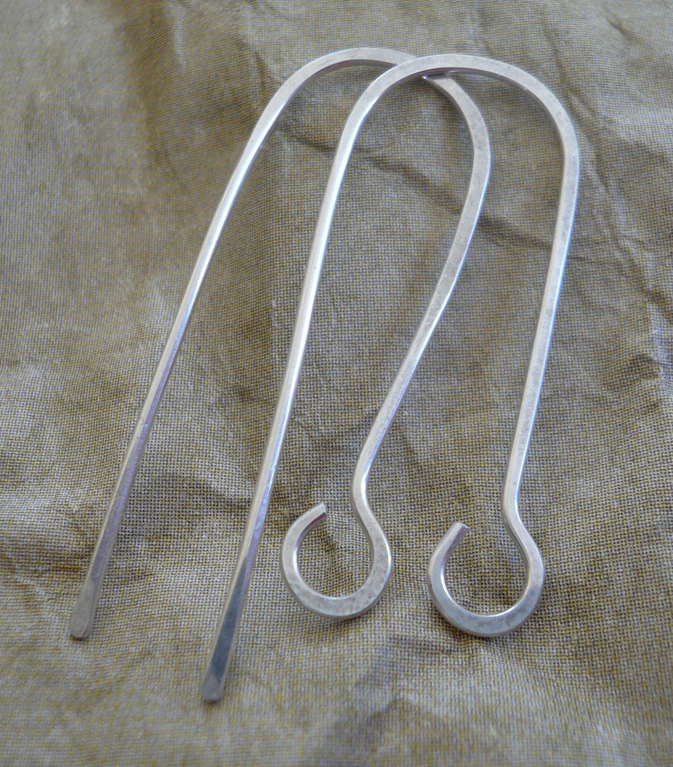 Minimalist Sterling Silver Earwires - Handmade. Handforged