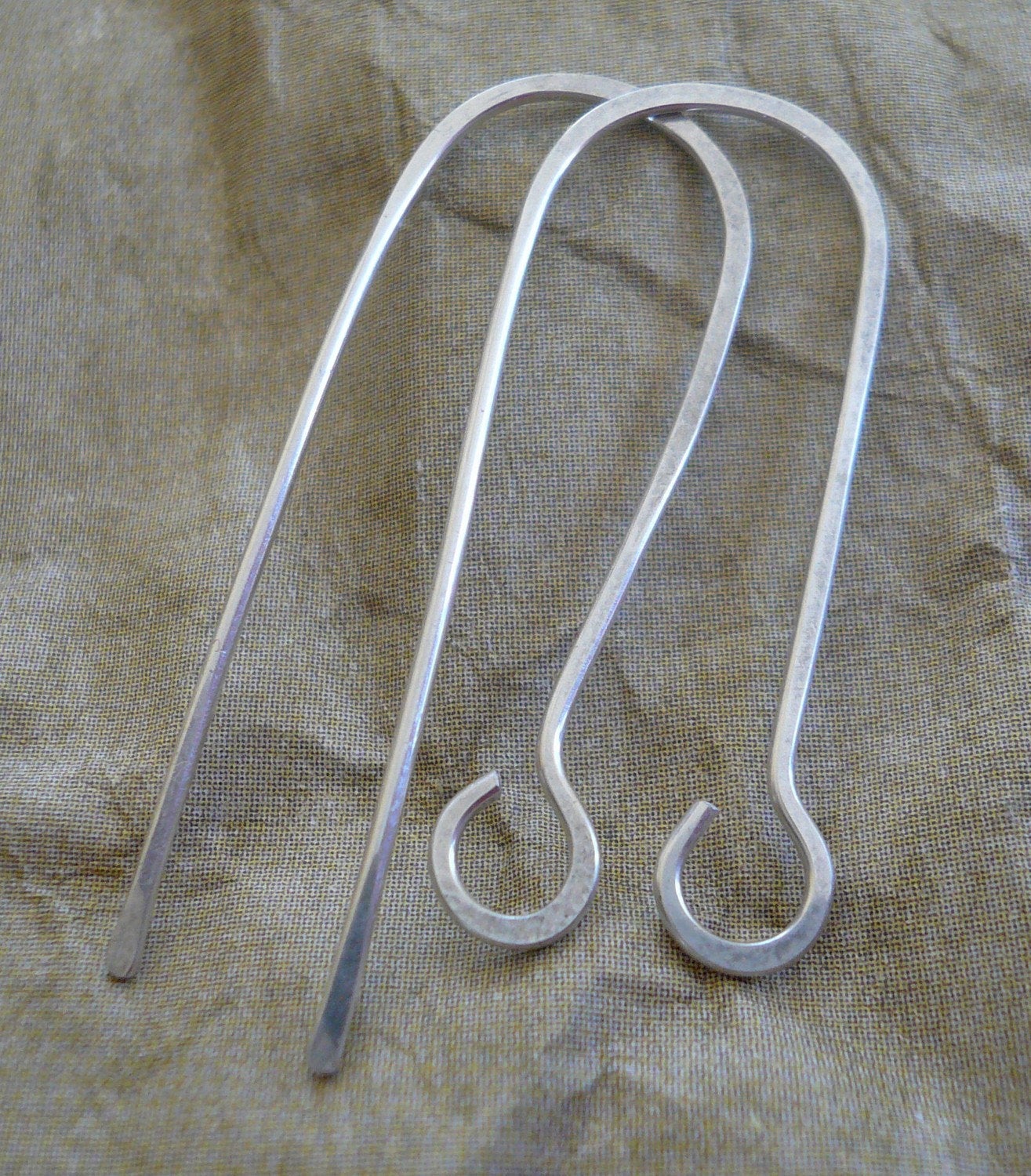12 pairs Minimalist Sterling Silver Earwires - Handmade. Handforged