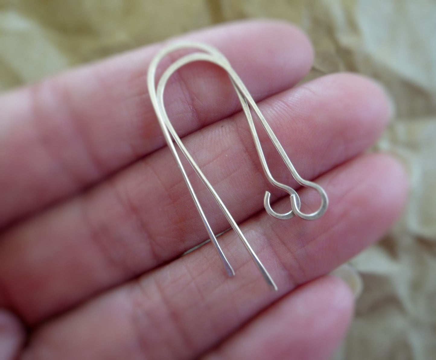 Minimalist Copper Earwires - Handmade. Handforged