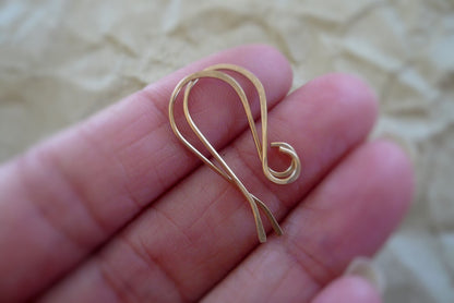 Solitaire 14kt Rose Goldfill Earwires - Handmade. Handforged