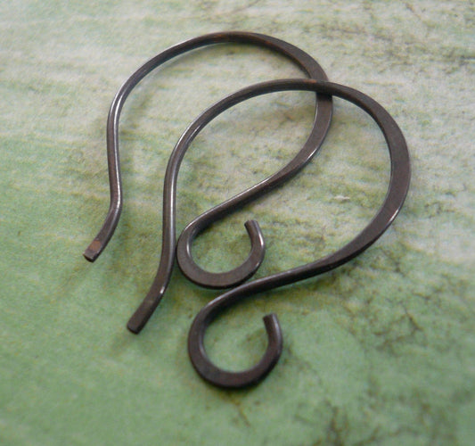 Large Twinkle Sterling Silver Earwires - Handmade. Handforged. Heavily Oxidized