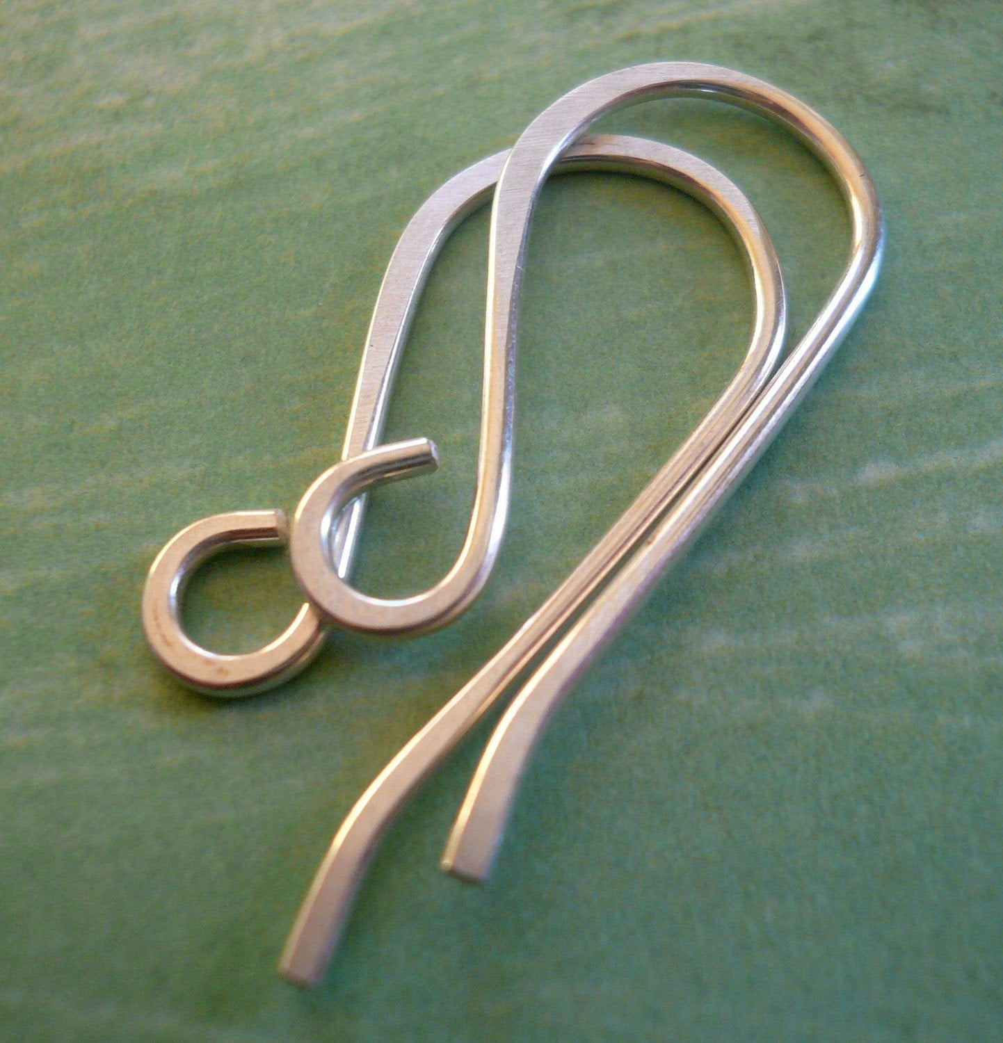 HEAVY 18 Gauge Solitaire Sterling Silver Earwires - Handmade. Hand forged