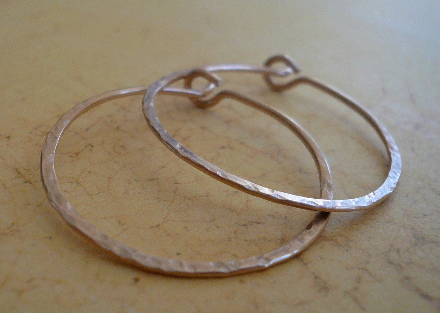 Mangly Hoops in Gold - Choice of 6 sizes. Handmade. Hammered. 14k goldfill hoops