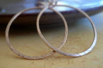 Mangly Hoops in Gold - Choice of 6 sizes. Handmade. Hammered. 14k goldfill hoops