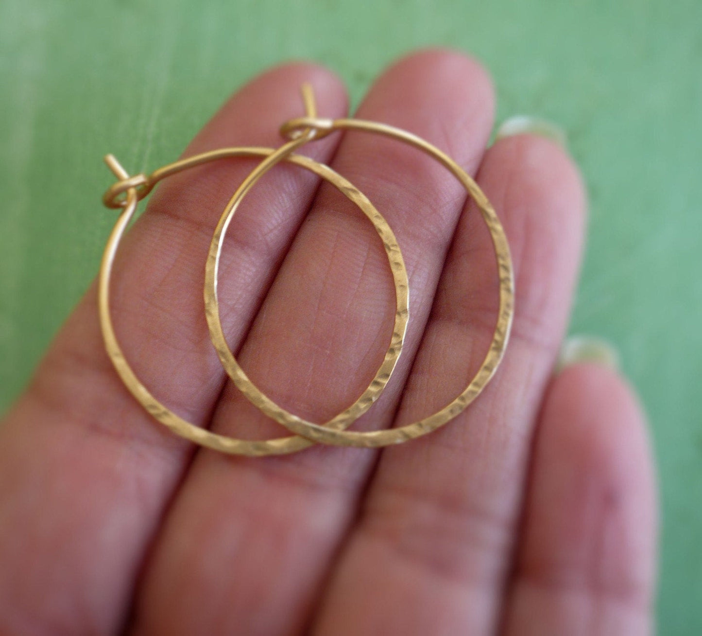 Mangly Hoops in Gold - Choice of 6 sizes. Handmade. Hammered. 14k goldfill hoops