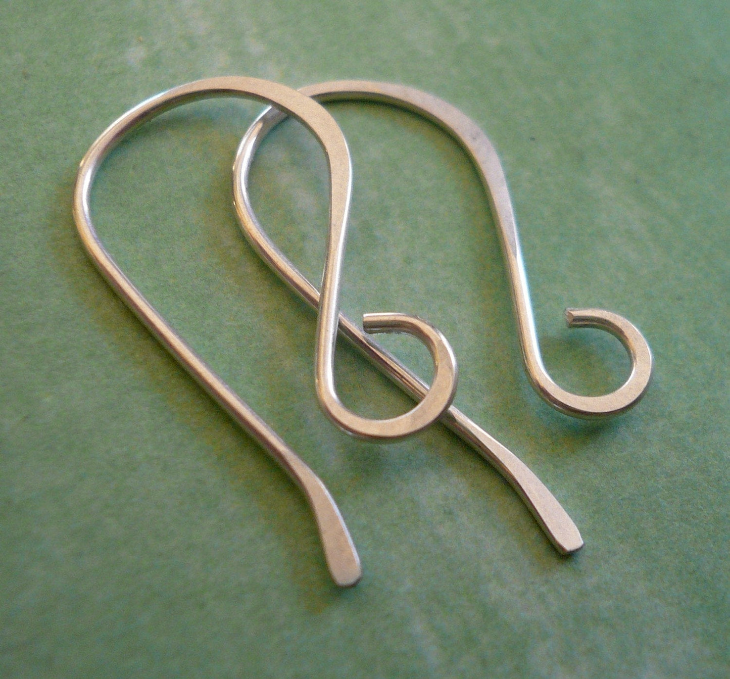 Solitaire Sterling Silver Earwires - Handmade. Handforged