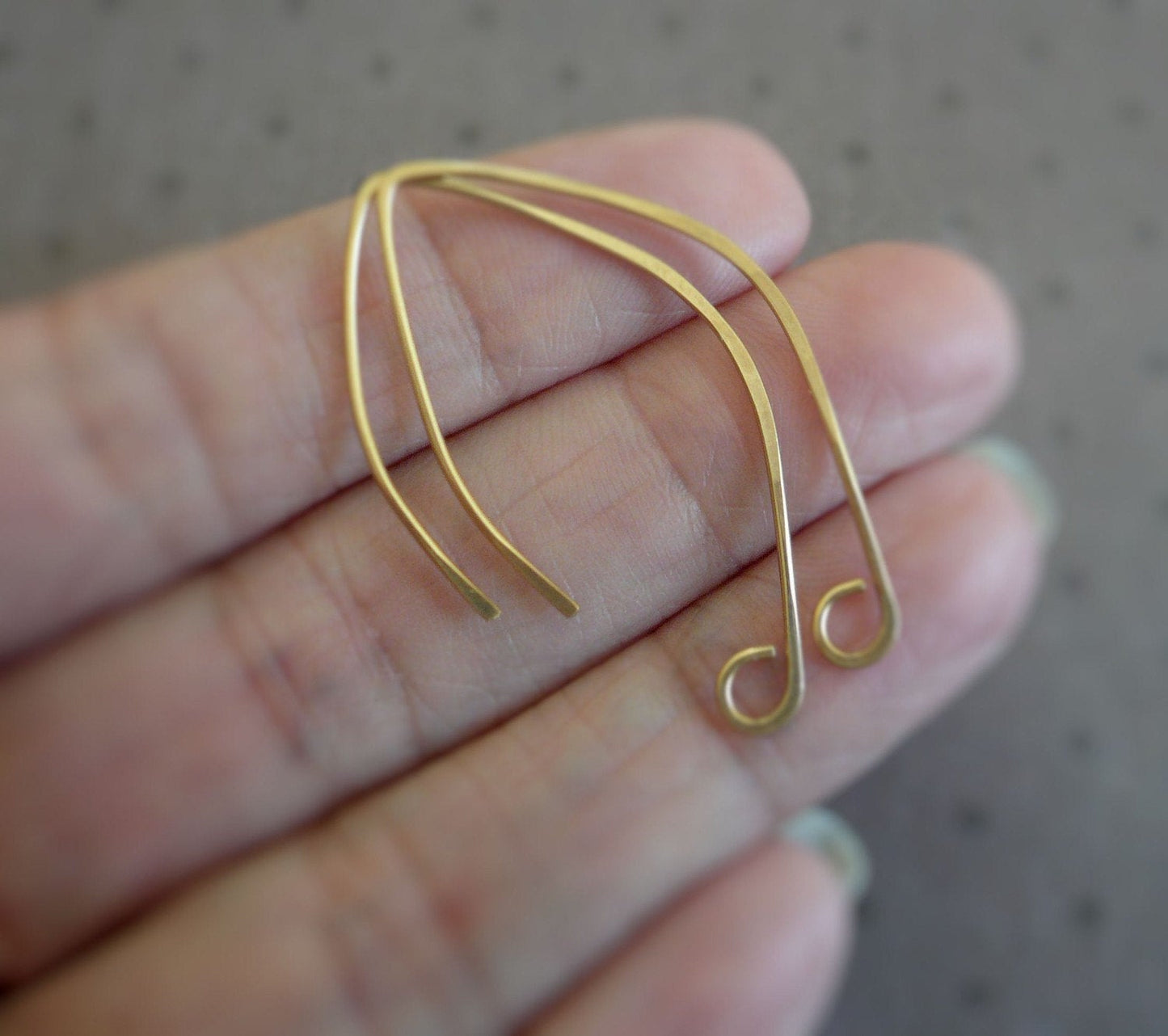 Hint 14kt Goldfill Earwires - Handmade. Handforged. Yellow or Rose Goldfill