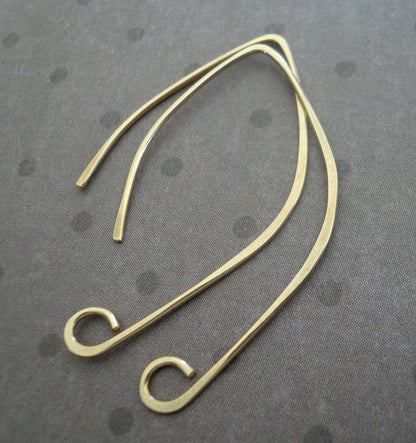 Hint 14kt Goldfill Earwires - Handmade. Handforged. Yellow or Rose Goldfill