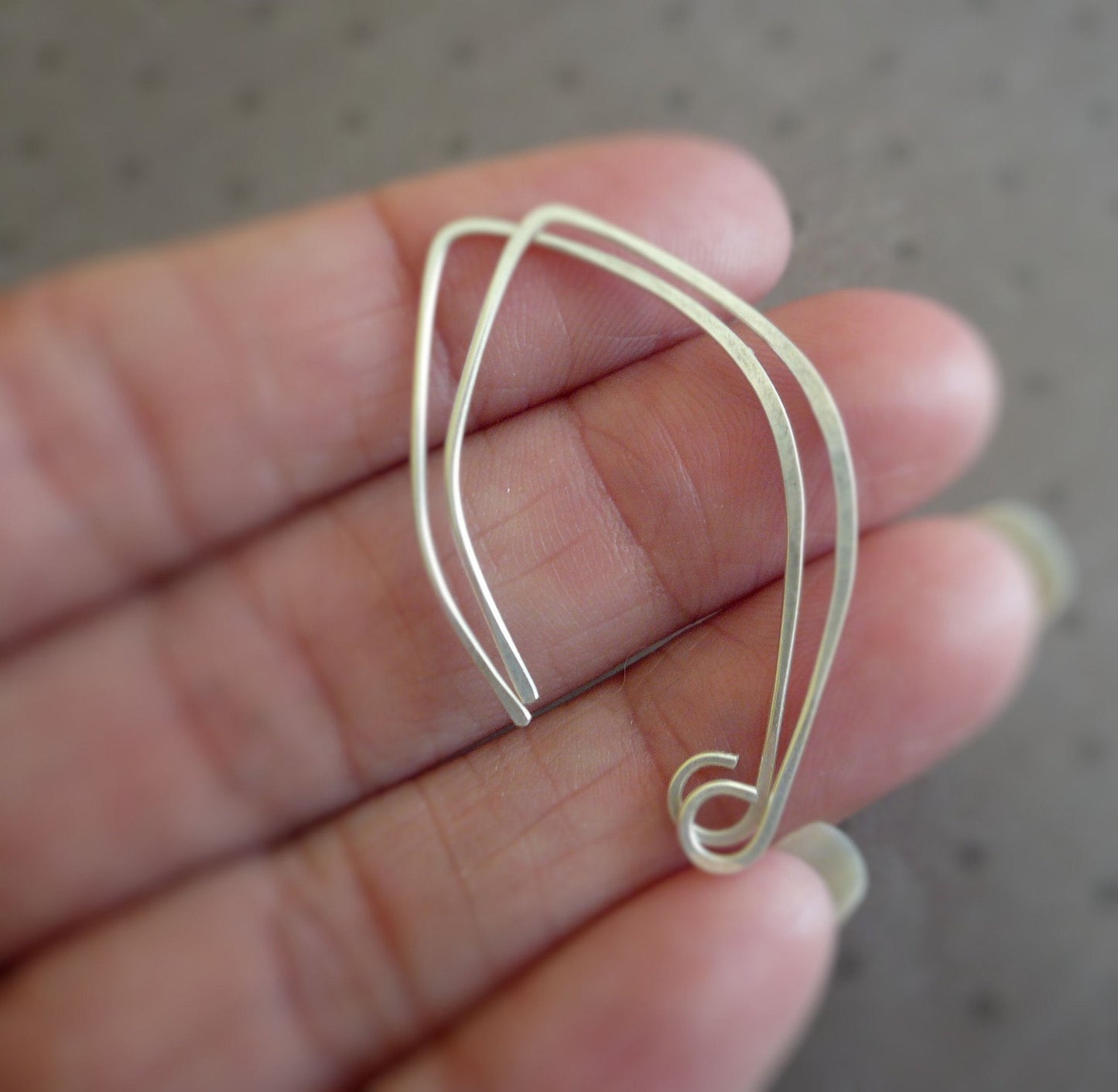 Hint Sterling Silver Earwires - Handmade. Handforged. Shiny Finish