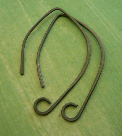 Hint Sterling Silver Earwires - Handmade. Handforged. Heavily Oxidized