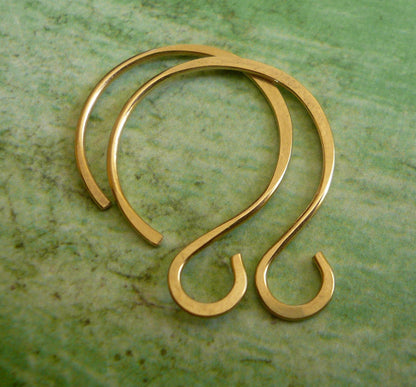 Large Solitude 14kt Goldfill Earwires - Handmade. Handforged