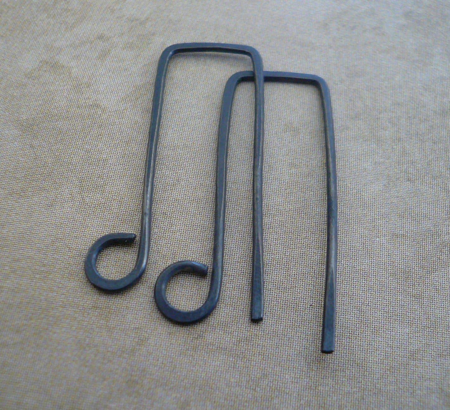 Millstone Sterling Silver Earwires - Handmade. Handforged. Heavily Oxidized