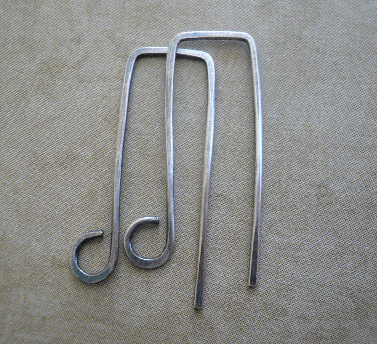 Millstone Sterling Silver Earwires - Handmade. Handforged. Oxidized and polished