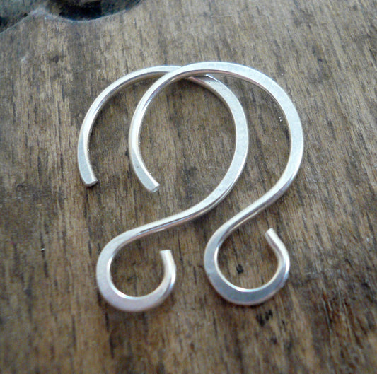 Solitude Sterling Silver Earwires - Handmade. Shiny Finish