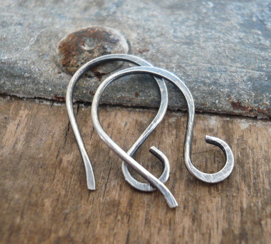 Twinkle Sterling Silver Earwires - Handmade. Handforged. Oxidized and polished