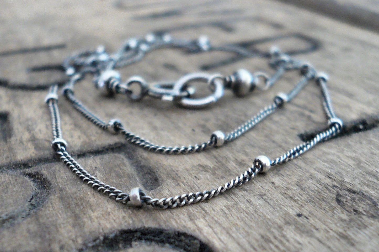 Necklace Design Your Own Series -  Oxidized Sterling Silver Satellite Chain