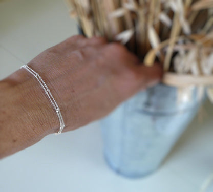 Bracelet Design Your Own Series -  2 strand Sterling Silver or 14kt Goldfill Satellite Chain