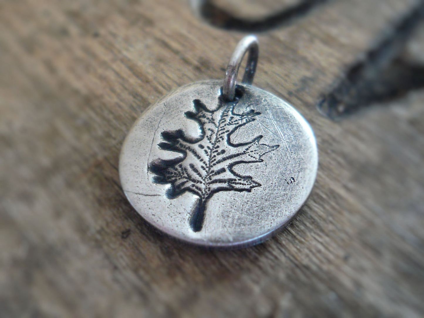 Mighty Oak Pendant- Handmade. Oxidized Fine Silver. Design Your Own Series