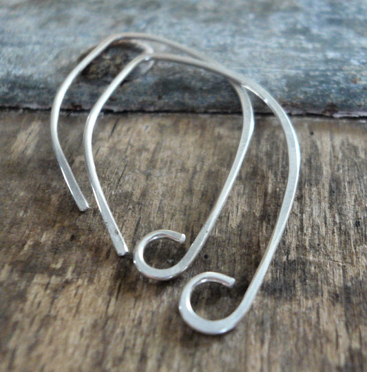 Hint Sterling Silver Earwires - Handmade. Handforged. Shiny Finish