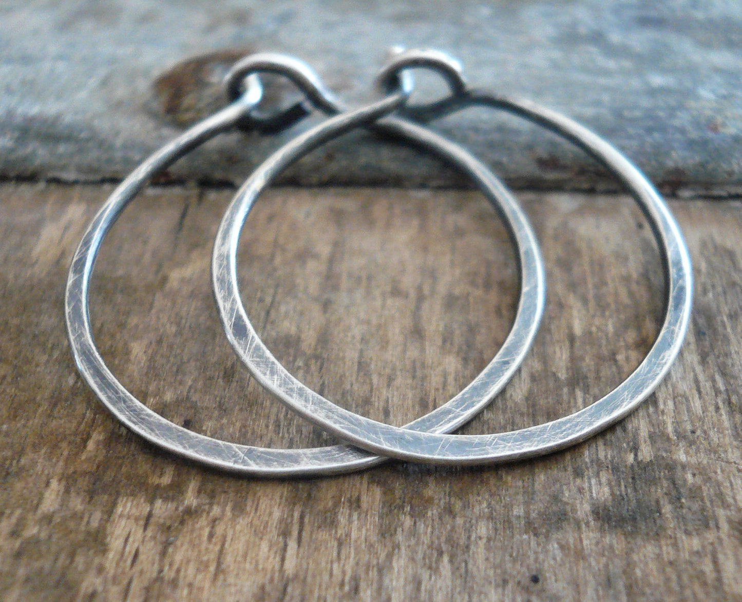 Every Day Hoops - Handmade in Oxidized Sterling Silver. 4 sizes