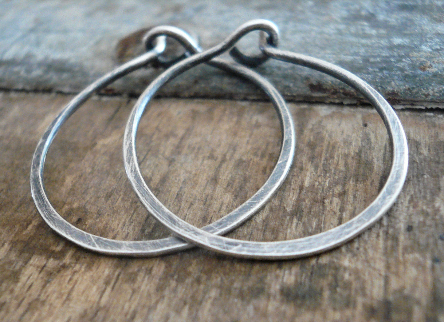Every Day Hoops - Handmade in Oxidized Sterling Silver. 4 sizes