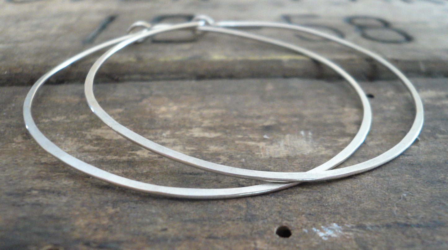 BIG Every Day Hoops - Handmade. Sterling Silver or 14kt Goldfill. 2 inch Hoops