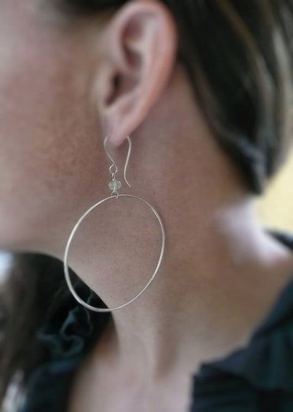 Solitaire Copper Earwires - Handmade. Handforged