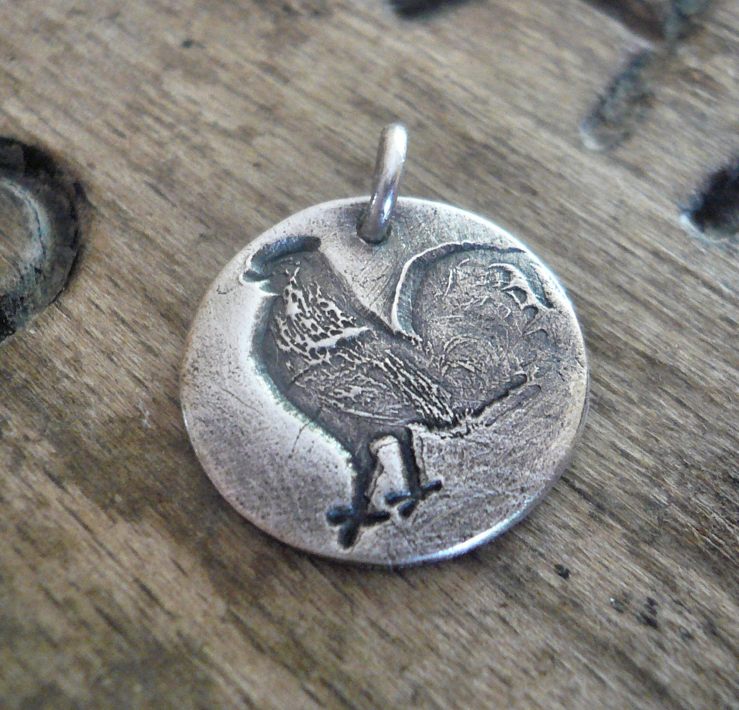 Good Morning Pendant- Handmade. Oxidized Fine Silver. Design Your Own Series