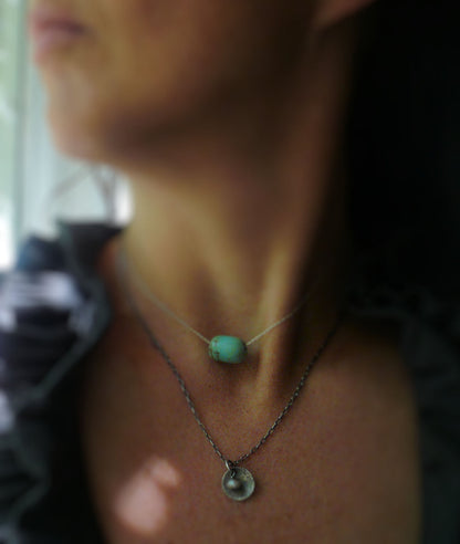 Overcast Necklace - Handmade. Pearls. Hammered, textured, oxidized sterling silver