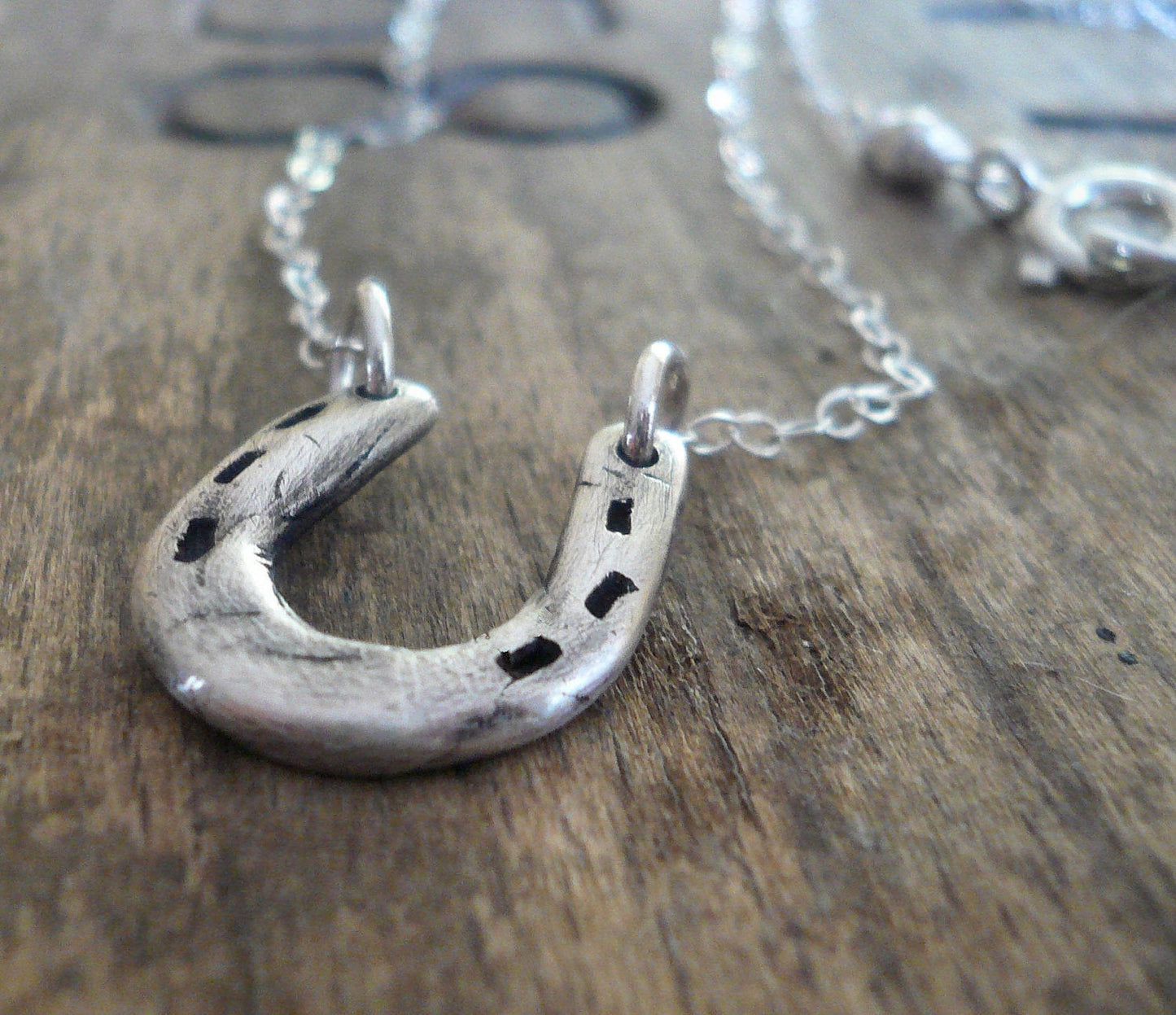 Lucky Necklace - Handmade. Oxidized Fine and Sterling Silver