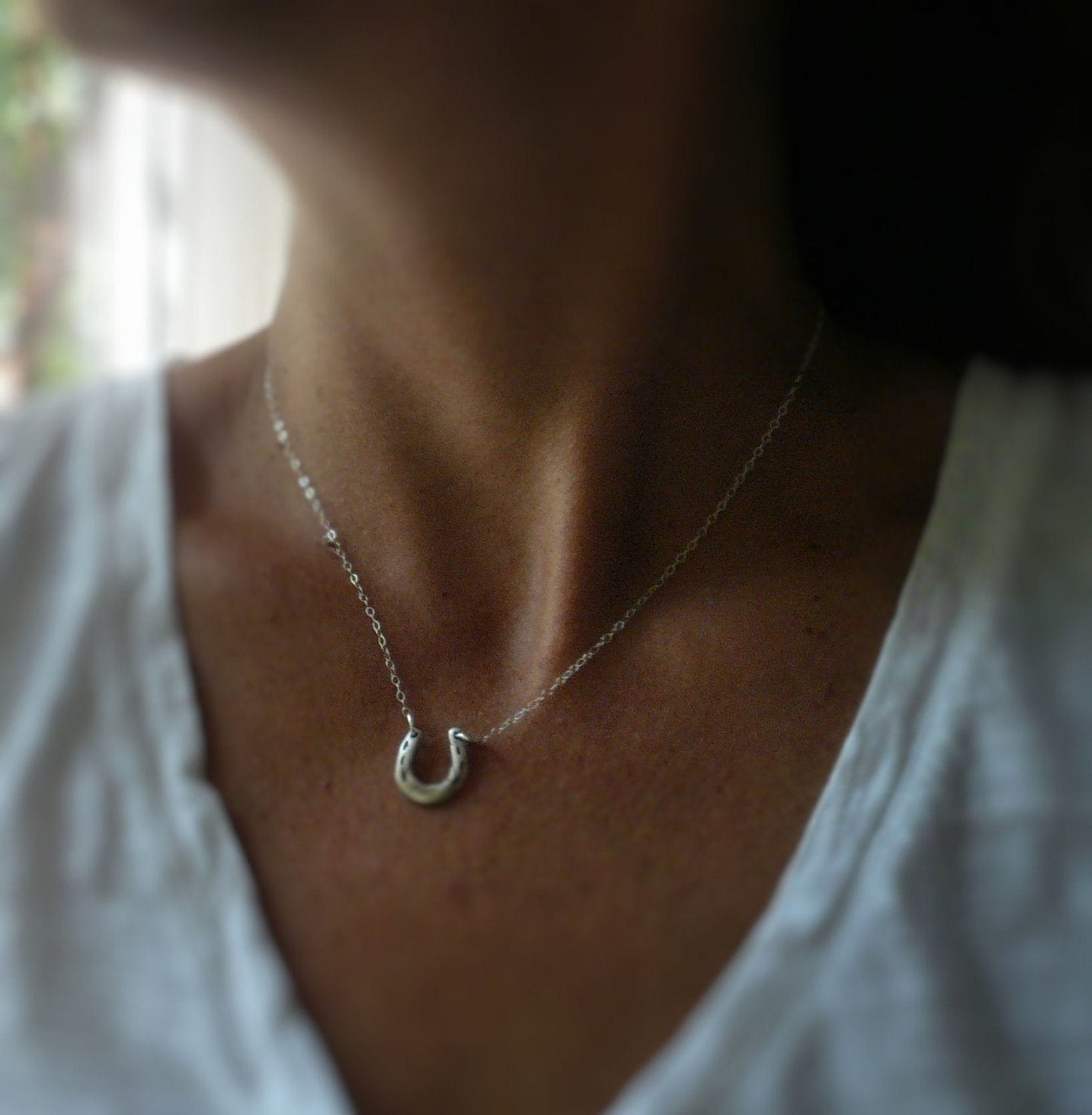 Lucky Necklace - Handmade. Oxidized Fine and Sterling Silver