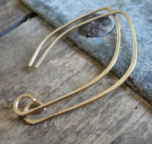 Hint 14kt Goldfill Earwires - Handmade. Handforged. Yellow or Rose Goldfill