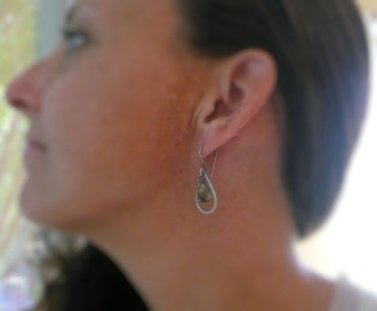 Medium Hammered Handforged Sterling Silver Tear Drops - Handmade. Hand forged. 22mm. 1 pair