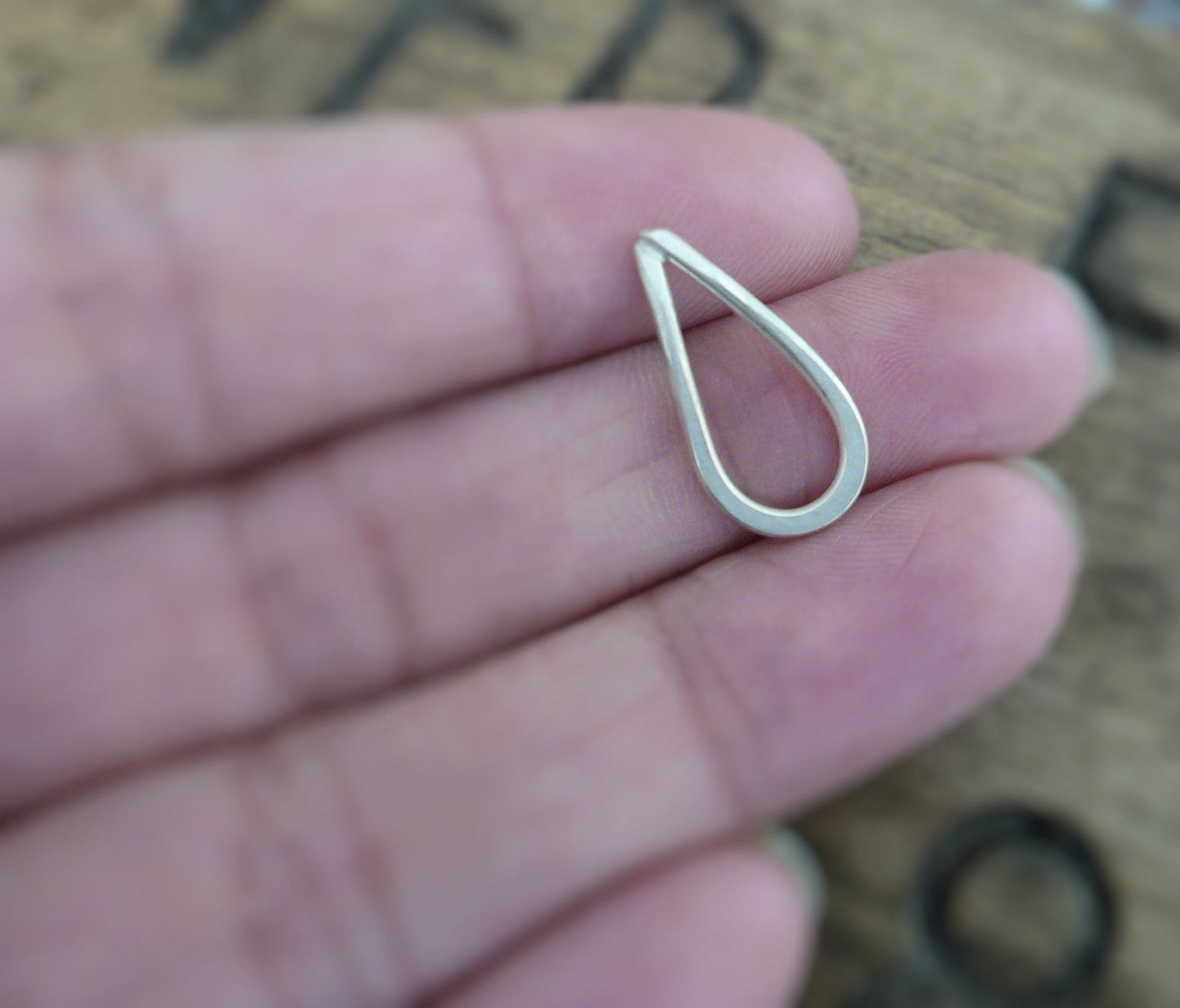 Small Handforged Sterling Silver Tear Drops - Handmade. Hand forged. 17mm.