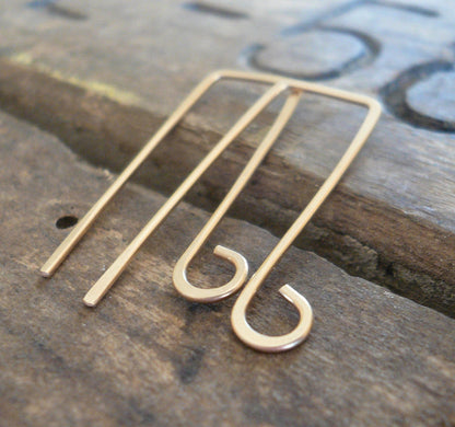 Millstone 14kt Goldfill Earwires - Yellow or Rose Goldfill. Handmade. Handforged