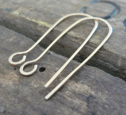Minimalist 14kt Goldfill Earwires - Yellow or Rose Goldfill. Handmade. Handforged