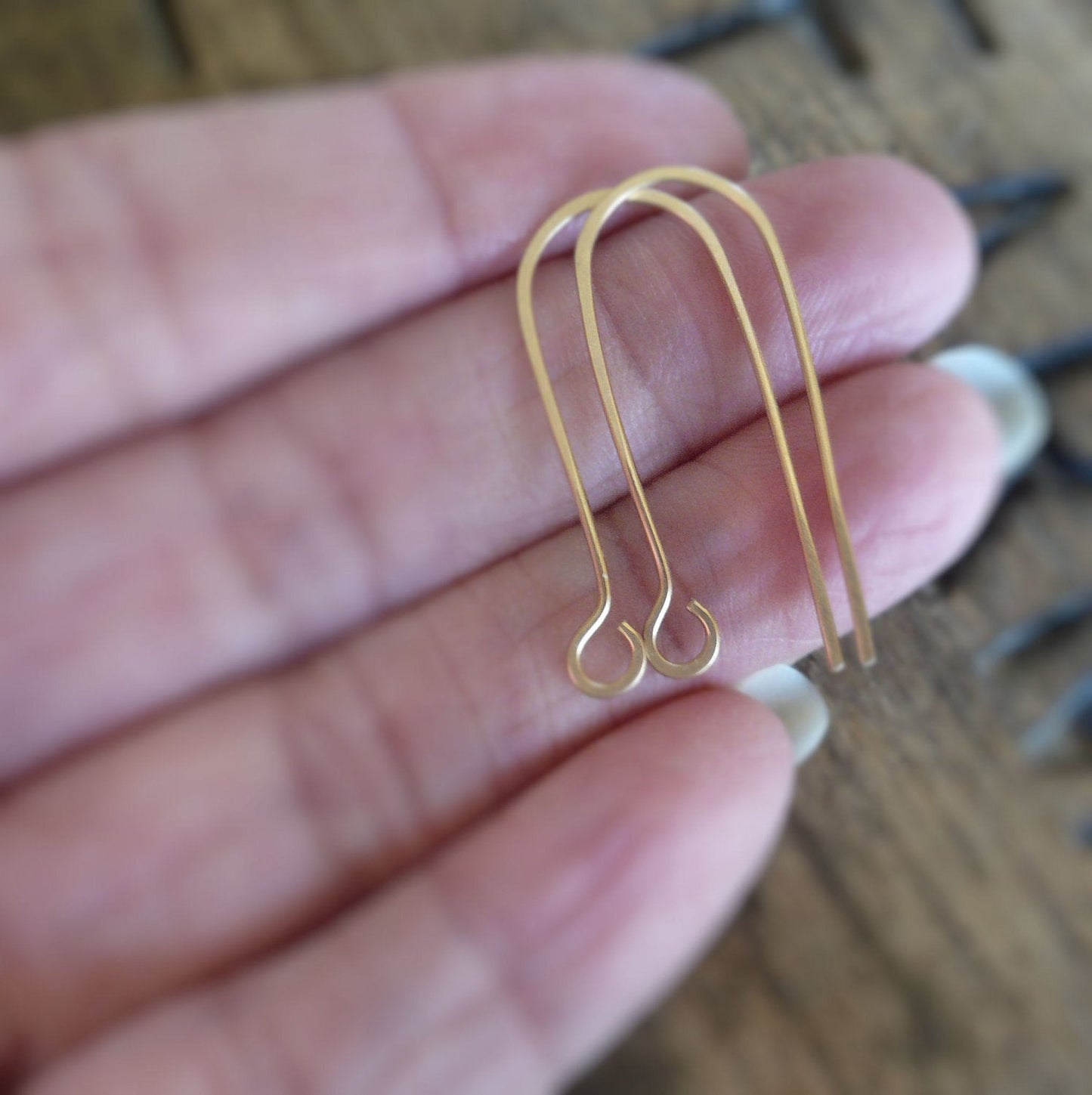 12 Pairs of my Minimalist 14kt Goldfill Earwires - Handmade. Handforged