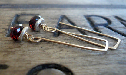 Siren Earrings - Handmade. Mixed Metal. Fine Silver &14kt Goldfill