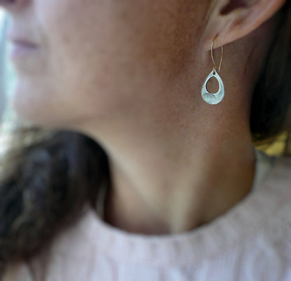 Daybreak Earrings - Handmade. Mixed Metal. 14kt Goldfill & Oxidized fine recycled silver